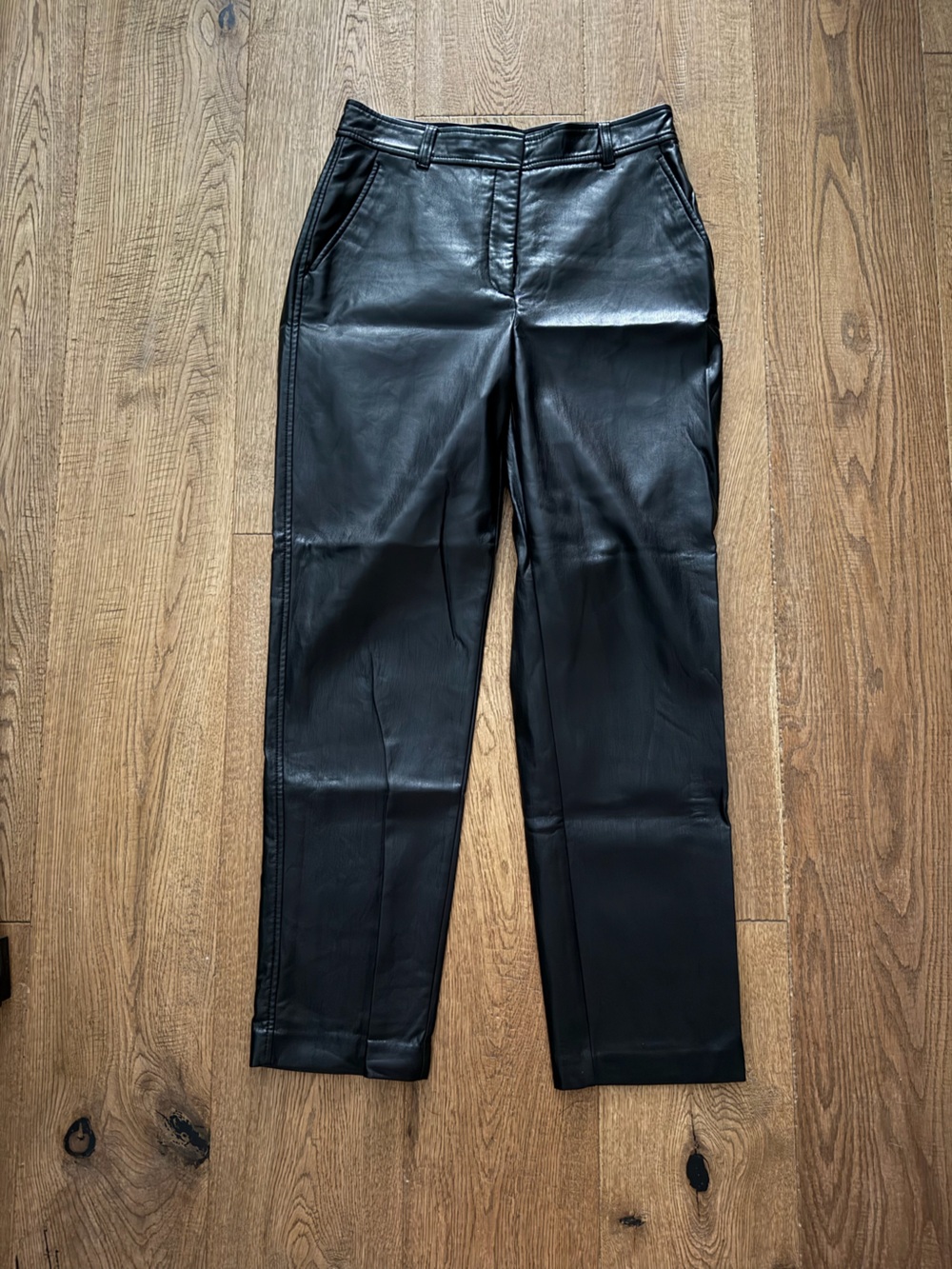 Babaton Black Faux Leather Women's Pants - Sleek Straight Fit